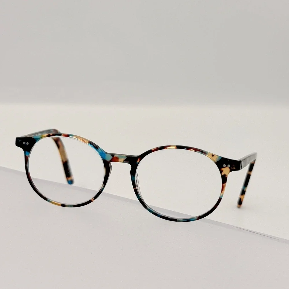 Geek Eyewear Game On 3‎ Round Blue Demi Tortoise Shell Eyeglass Frames 48-18-140